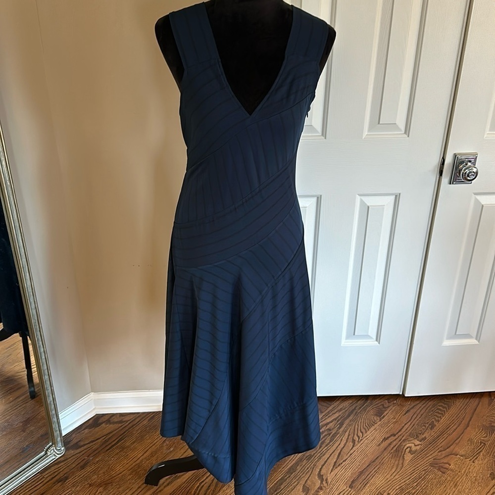 Derek Lam handkerchief hem dress. Size 40 size small. Navy blue